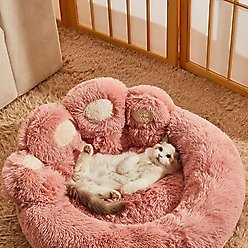 Kylinsure Round Plush Orthopedic Donut Dog & Cat Bed, Pink, Medium slide 1 of 8
