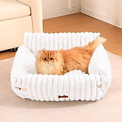 Kylinsure Sofa Dog & Cat Bed with Removable Washable Cover, Cream, Small