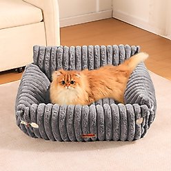Kylinsure Sofa Dog & Cat Bed with Removable Washable Cover, Grey, Small