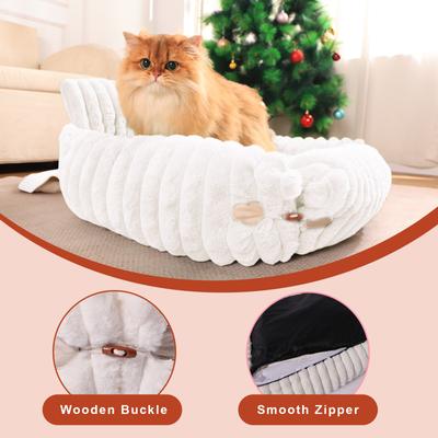 Show full view: Kylinsure Sofa Dog & Cat Bed with Removable Washable Cover, Cream, Small slide 4 of 10