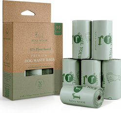 Nina Woof Plant Based Dog Waste Bags, 90 count
