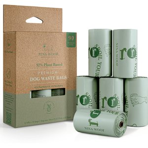 Nina Woof Plant Based Dog Waste Bags, 90 count