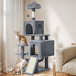 Wooflex 54-in Multi-Level Tower Cat Tree with 2 Condos, Dark Gray, One Size: 17.7 x 17.7 x 53.9-in