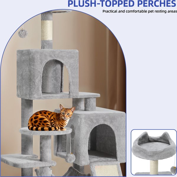 Wooflex 54-in Multi-Level Tower Cat Tree with 2 Condos