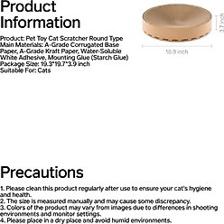 Pidan Round Cat Scratch Lounger, Brown slide 2 of 6