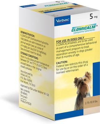 Show full view: Clomicalm (Clomipramine HCl) Tablets for Dogs, 5-mg, 90 tablets slide 3 of 10