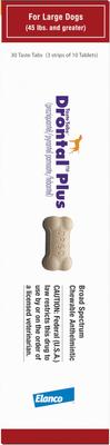 Show full view: Drontal Plus Chewable Tablet for Large Dogs, over 45 lbs, 1 Tablet slide 7 of 8