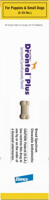 Show full view: Drontal Plus Chewable Tablet for Small Dogs & Puppies, 2-25 lbs, 1 Tablet slide 6 of 9