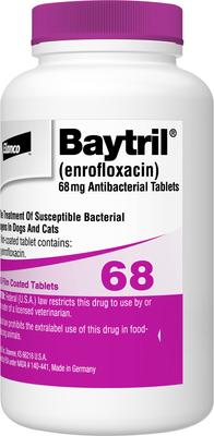 Show full view: Baytril (Enrofloxacin) Tablets for Dogs & Cats, 68.0-mg, 1 tablet slide 4 of 8