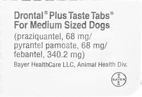 DRONTAL Plus Chewable Tablet for Medium Dogs, 26-60 lbs - Easy Refills ...