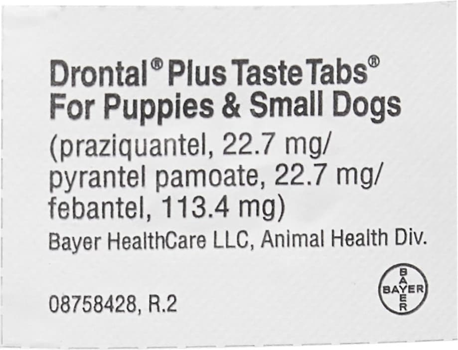 DRONTAL Plus Chewable Tablet for Small Dogs & Puppies, 2-25 lbs - Easy ...