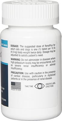 Show full view: RenaPlus (Potassium Gluconate) Tablets for Dogs & Cats, 468-mg, 100 tablets slide 3 of 6
