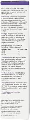 Show full view: Drontal Plus Chewable Tablet for Large Dogs, over 45 lbs, 5 Tablets slide 4 of 7