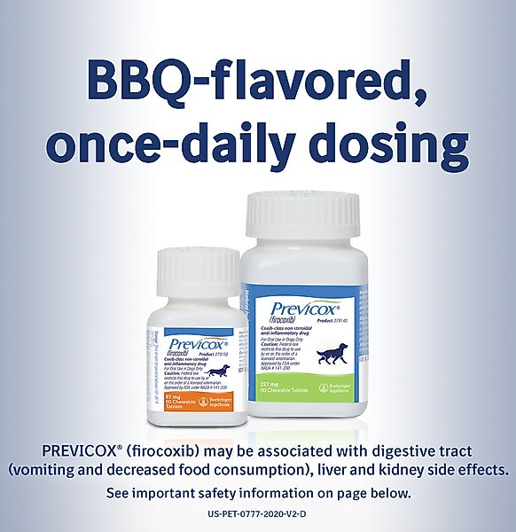 Show full view: Previcox (Firocoxib) Chewable Tablets for Dogs, 15 tablets, 227-mg slide 7 of 11