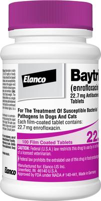 Show full view: Baytril (Enrofloxacin) Tablets for Dogs & Cats, 22.7-mg, 1 tablet slide 3 of 9