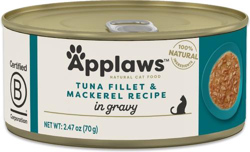 Show full view: Applaws Tuna & Mackerel in Gravy Grain-Free Wet Cat Food, 2.47-oz can, case of 24 slide 3 of 9