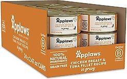Applaws Chicken & Tuna in Gravy Grain-Free Wet Cat Food, 2.47-oz can, case of 24