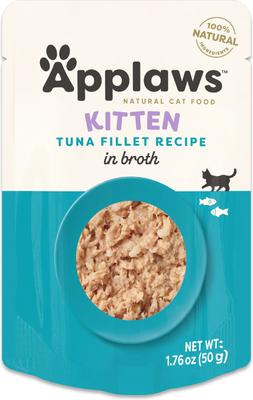Show full view: Applaws Kitten Tuna Fillet in Broth Grain-Free Wet Cat Food, 1.76-oz pouch, case of 12 slide 3 of 9