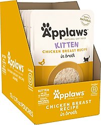Applaws Kitten Chicken Breast in Broth Grain-Free Wet Cat Food, 1.76-oz pouch, case of 12