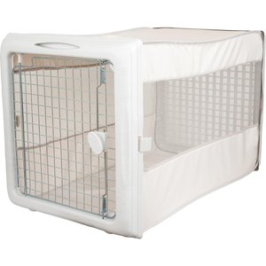 SportPet Designs Soft Sided Pop-Open Dog Kennel, White, Large