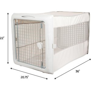 SportPet Designs Soft Sided Pop-Open Dog Kennel, White, Large