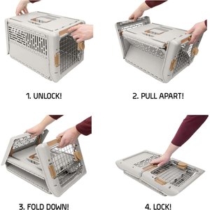 SportPet Designs Collapsible Dog Kennel, Tan, Small: 24-in
