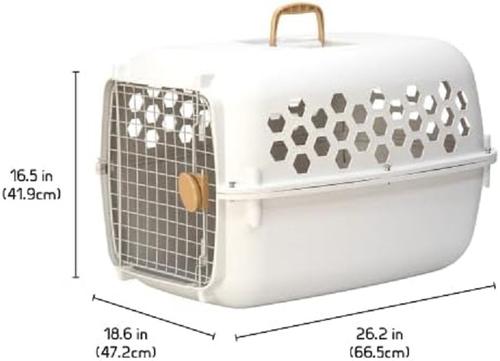 Show full view: SportPet Designs Dog & Cat Travel Kennel, Cream & Gold, 26-in slide 4 of 9