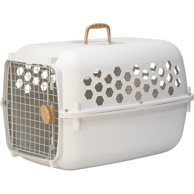 SportPet Designs SportPet Designs Dog & Cat Travel Kennel, Cream & Gold, 26-in