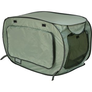 SportPet Designs Soft Sided Pop-Open Crate Dog Kennel, Green, 31.8-in