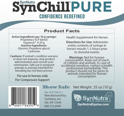 Show full view: SynNutra SynChill Pure Horse Supplement, 10-gm syringe, 12 count slide 5 of 5