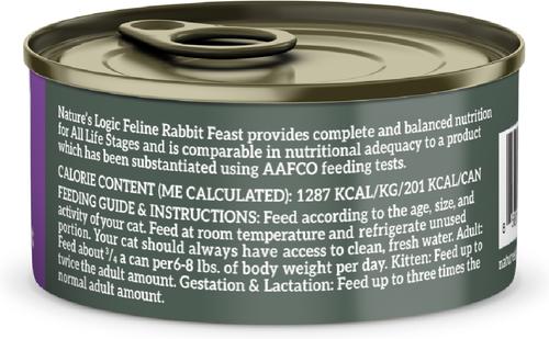 Show full view: Nature's Logic 100% Natural Feline Rabbit Feast Grain-Free Wet Cat Food, 5.5-oz, case of 24 slide 3 of 11