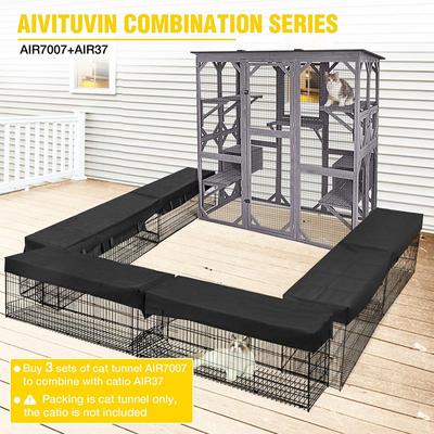 Show full view: Aivituvin Durable Cat Tunnel with Waterproof Fabric, Black, Medium slide 6 of 8