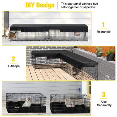 Show full view: Aivituvin Durable Cat Tunnel with Waterproof Fabric, Black, Medium slide 2 of 8