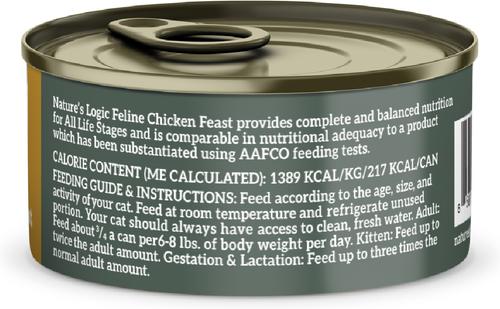Show full view: Nature's Logic 100% Natural Feline Chicken Feast Grain-Free Wet Cat Food, 5.5-oz, case of 24 slide 3 of 11