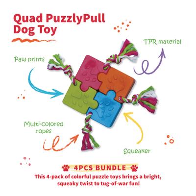 Show full view: Tugzelle Quad PuzzlyPull Dog Toys, 4 count slide 6 of 7