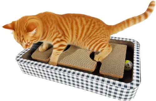 Show full view: Tugzelle Triple Meow Maze Cat Scratcher Toy, White slide 6 of 8