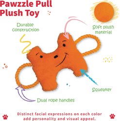 Tugzelle Pawzzle Pull Plush Dog Toy, Orange slide 2 of 3