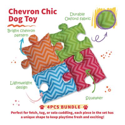 Show full view: Tugzelle Chevron Chic Dog Toys, 4 count slide 4 of 6