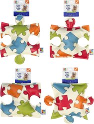 Tugzelle Pixel Paw Plush Dog Toys, White, 4 count