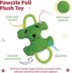 Tugzelle Pawzzle Pull Plush Dog Toy, Green slide 2 of 3