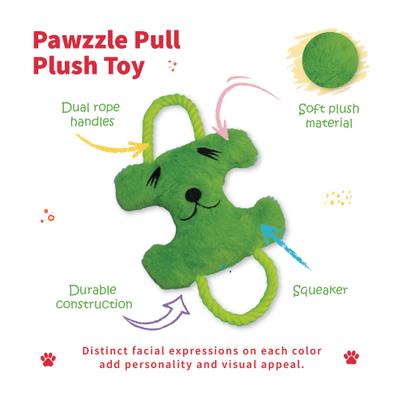 Show full view: Tugzelle Pawzzle Pull Plush Dog Toy, Green slide 2 of 4