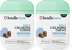 Kradle Daily Calming Chicken Flavored Soft Chew Broad Spectrum Hemp Extract Calming Supplement for Dogs, 180 count bundle