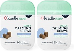 Kradle Daily Calming Beef Liver Flavored Soft Chew Broad Spectrum Hemp Extract Calming Supplement for Dogs, 180 count bundle