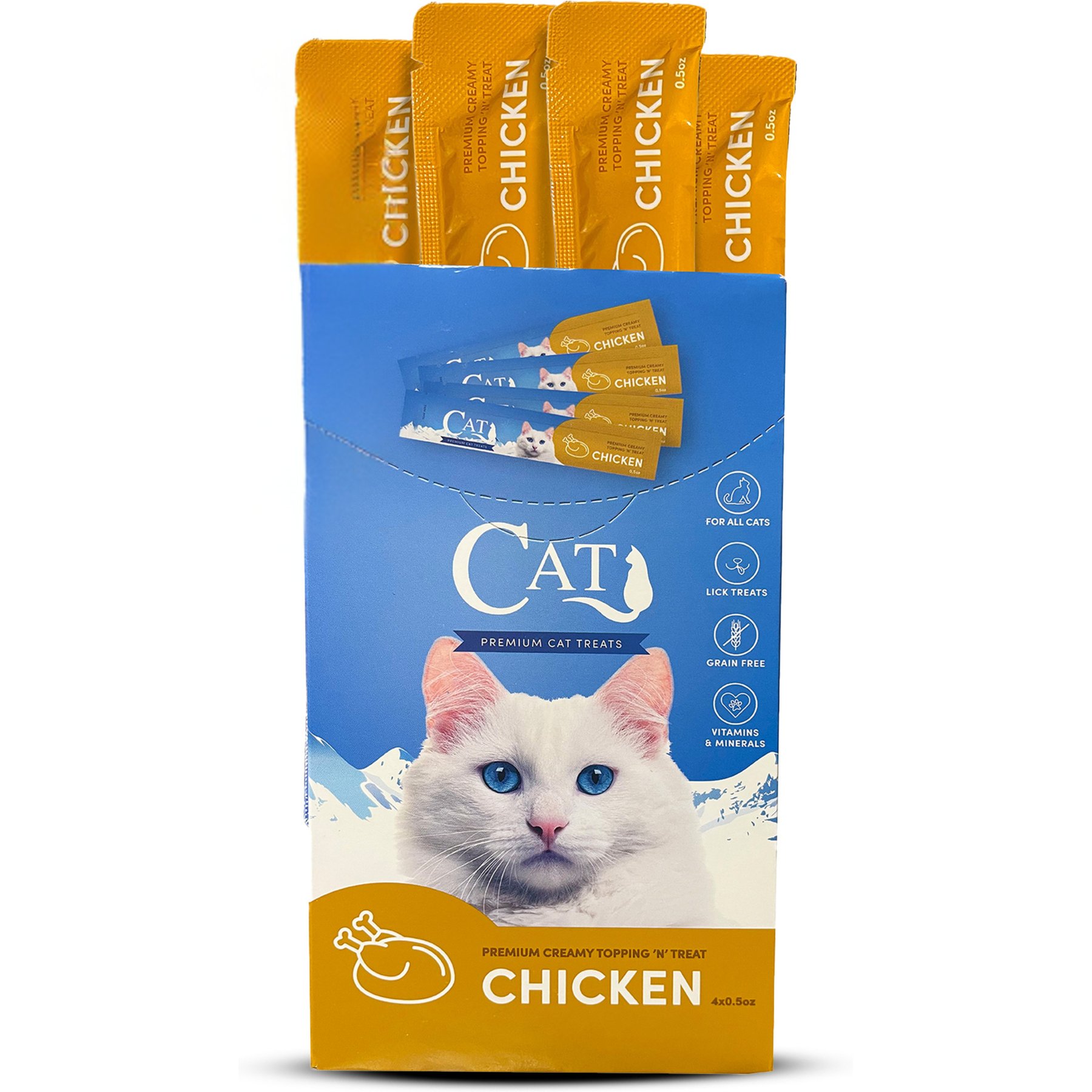 Scoochie Pet Squeeze-Up Premium Creamy Chicken Cat Lickable Treats, 0.5-oz tube, case of 64