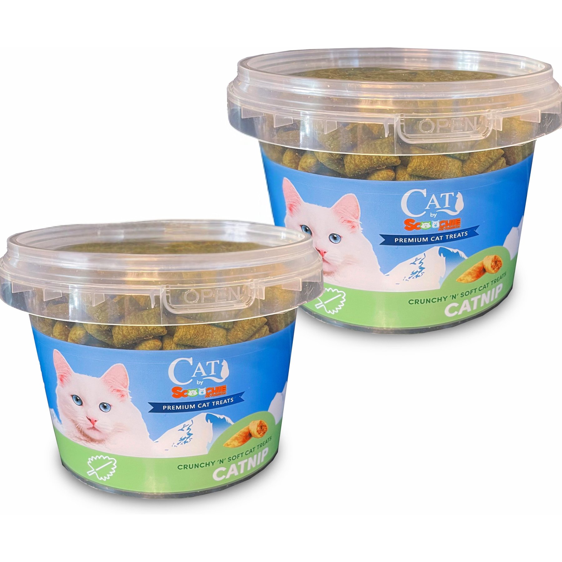 Scoochie Pet Sensations Catnip Filled Crunchy Cat Treats, 8.8-oz tub, 2 count