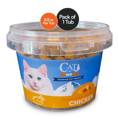 Show full view: Scoochie Pet Sensations Chicken Filled Crunchy Cat Treats, 8.8-oz tub, 1 count slide 3 of 8