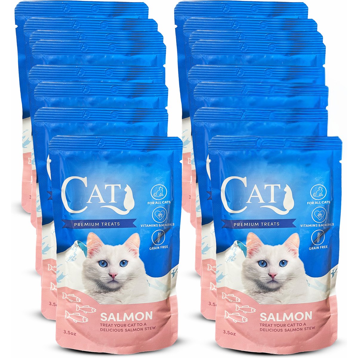 Scoochie Pet Premium Gravy Salmon Stew Wet Cat Food Topping, 3.5-oz pouch, case of 16