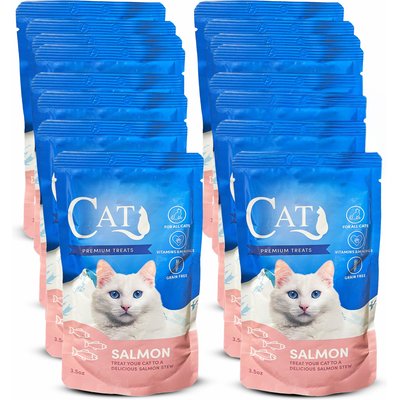 Scoochie Pet Scoochie Pet Premium Gravy Salmon Stew Wet Cat Food Topping, 3.5-oz pouch, case of 16