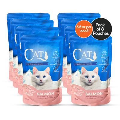 Show full view: Scoochie Pet Premium Gravy Salmon Stew Wet Cat Food Topping, 3.5-oz pouch, case of 8 slide 3 of 8