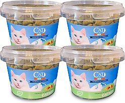 Scoochie Pet Sensations Catnip Filled Crunchy Cat Treats, 8.8-oz tub, 4 count